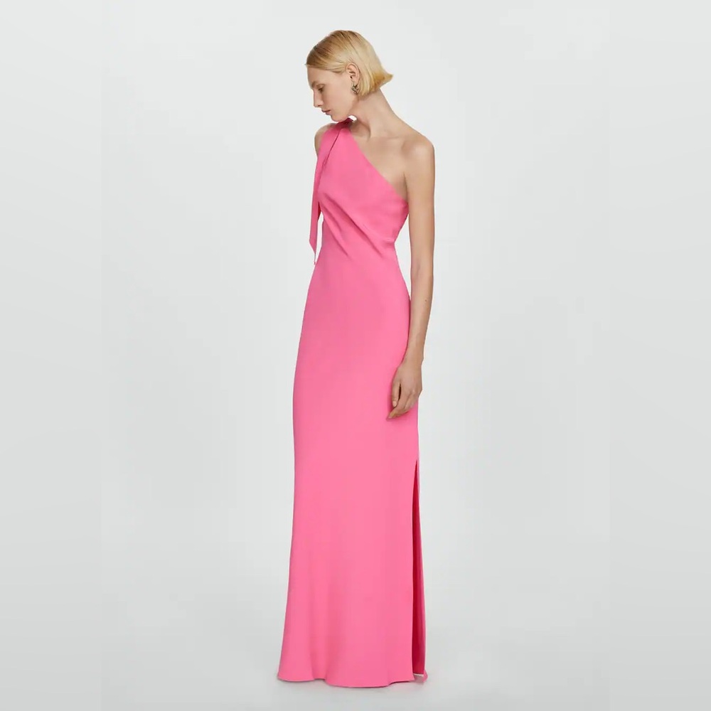 Mango Size M One Shoulder Pink Gown